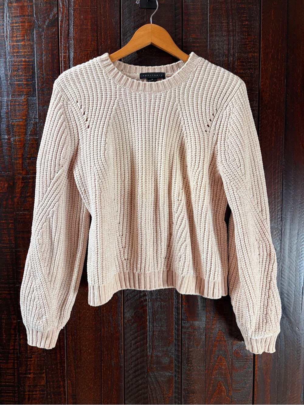 Sanctuary Blush Pink Soft Chenille Sweater Medium